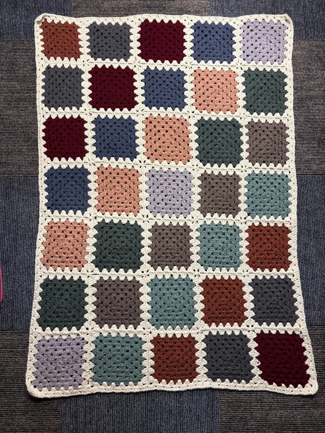 Granny's Bulky Patchwork Throw Crochet Pattern