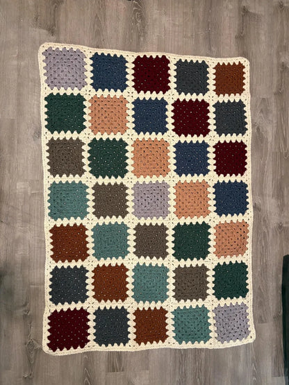 Granny's Bulky Patchwork Throw Crochet Pattern