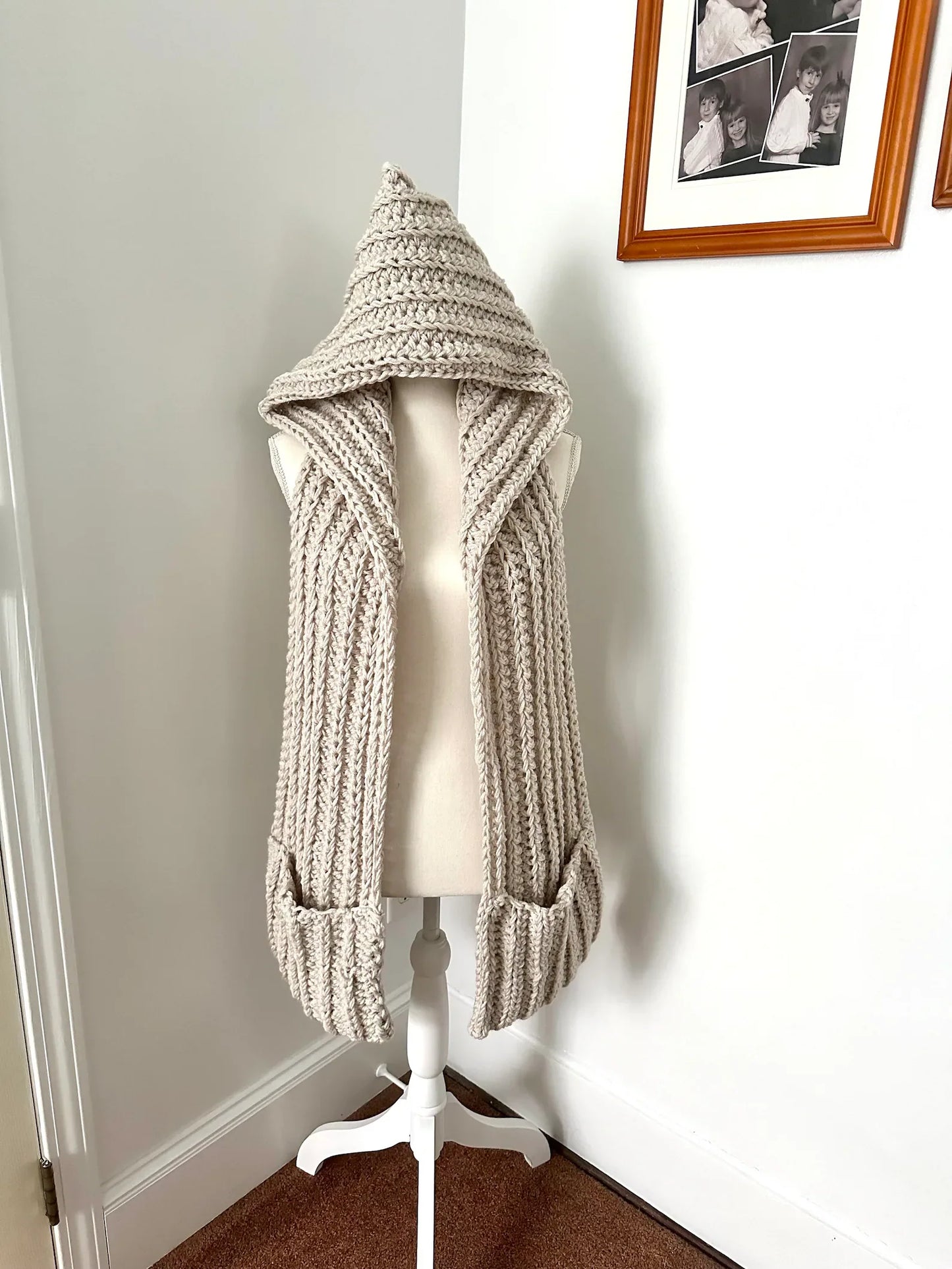 Hooded Pocket Scarf Crochet Pattern