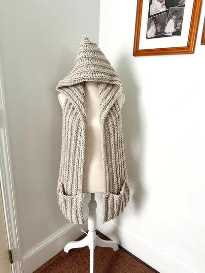 Hooded Pocket Scarf Crochet Pattern