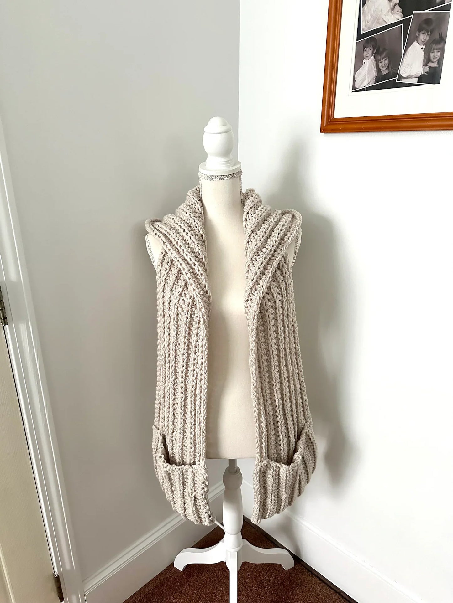 Hooded Pocket Scarf Crochet Pattern