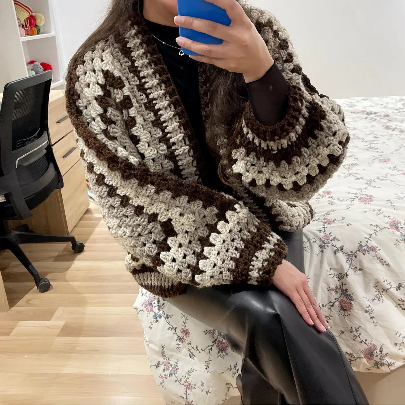 Hexagon Granny Square Cardigan Crochet Pattern