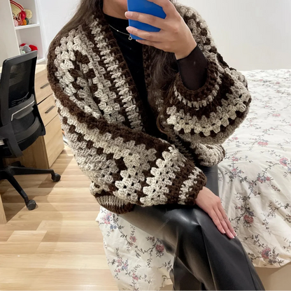 Hexagon Granny Square Cardigan Crochet Pattern