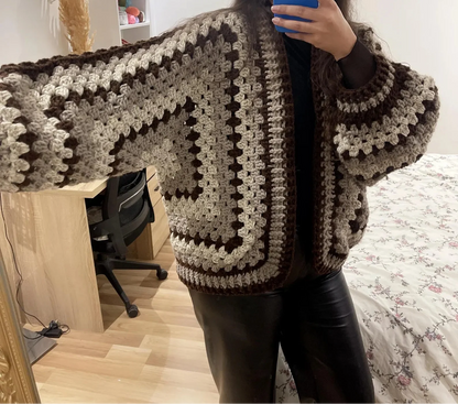 Hexagon Granny Square Cardigan Crochet Pattern