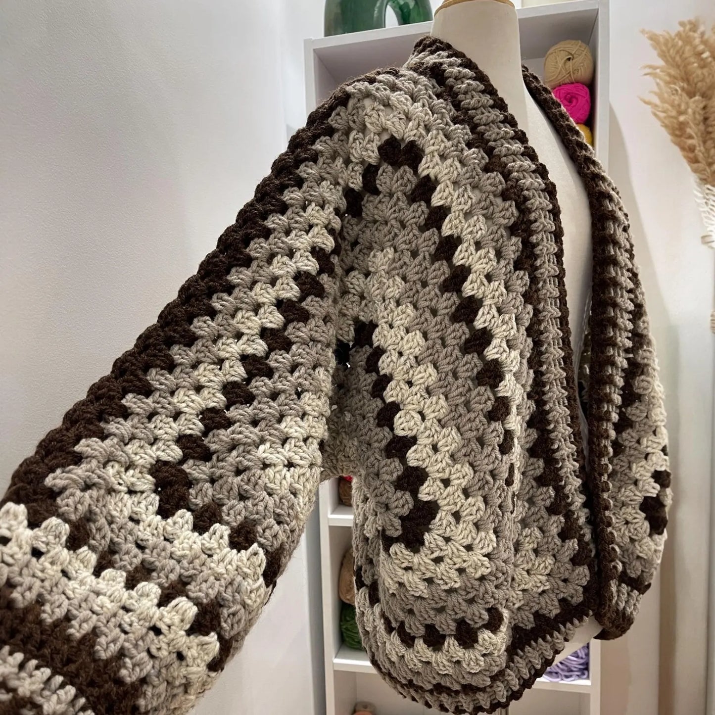Hexagon Granny Square Cardigan Crochet Pattern