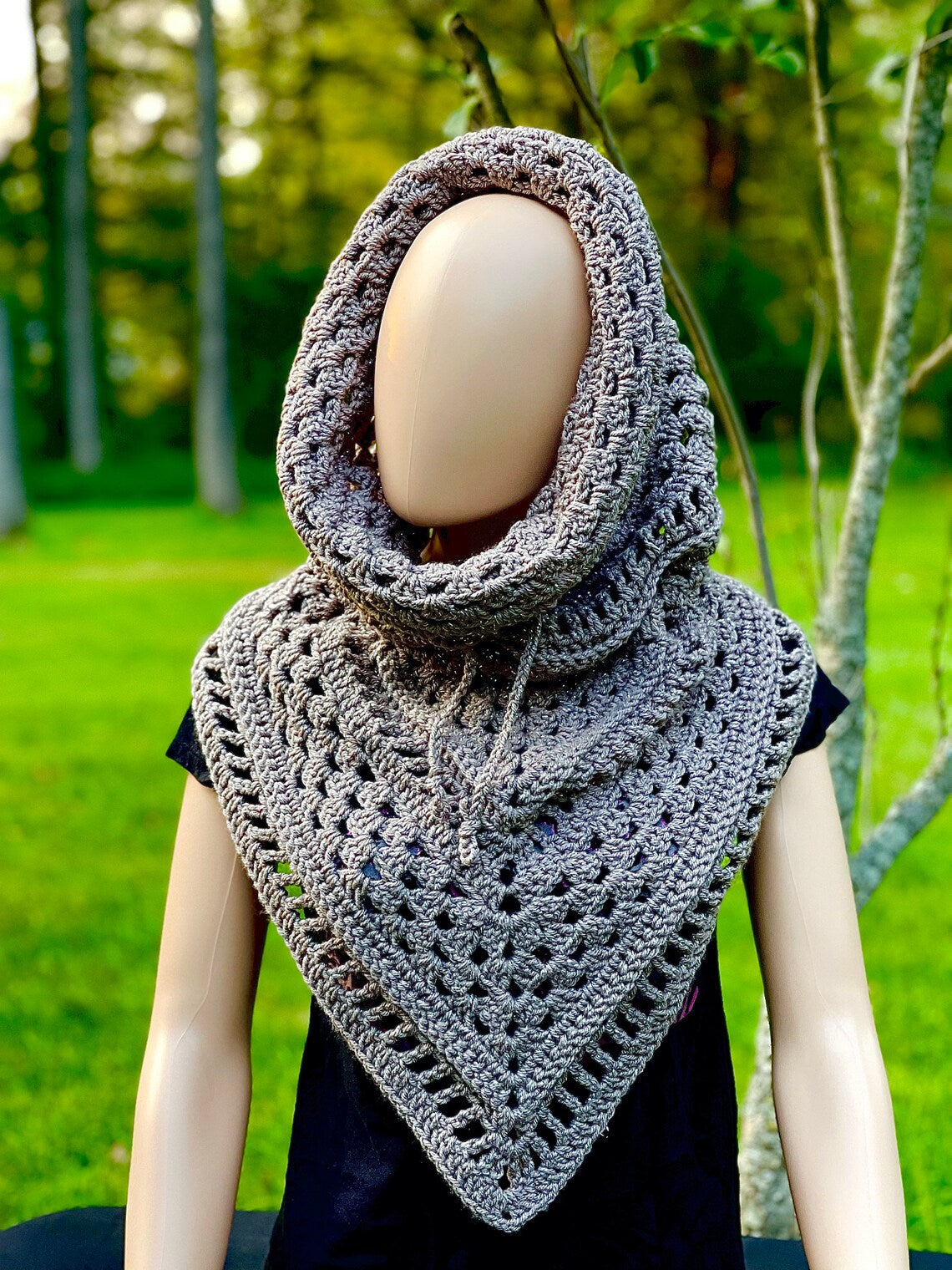 Hood Poncho Cowl Crochet Pattern