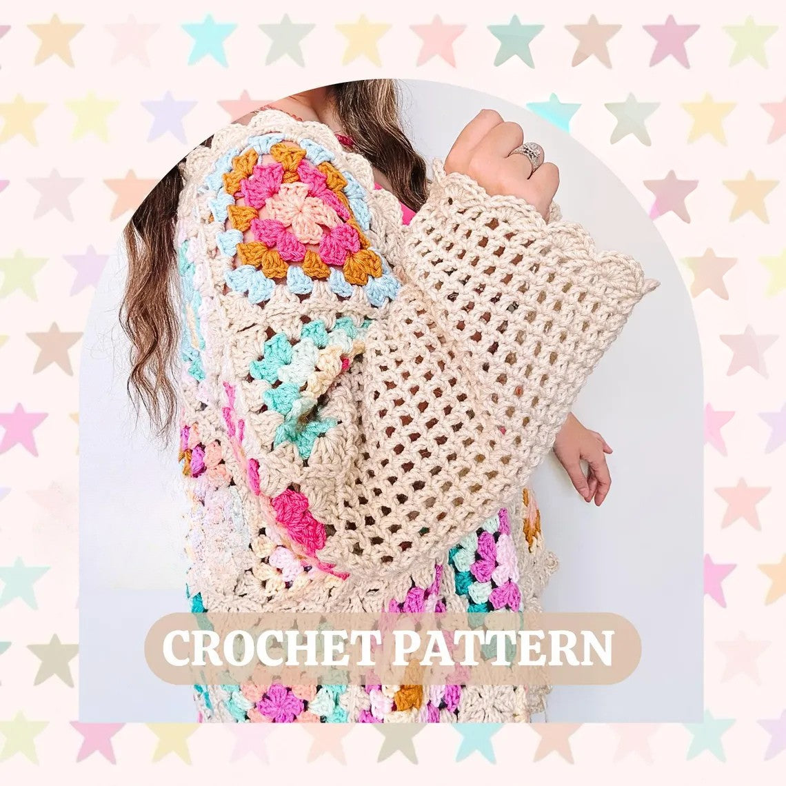 June Granny Square Cardigan Crochet Pattern