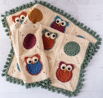 Little Hoot Owl Granny Square Blanket Crochet Pattern