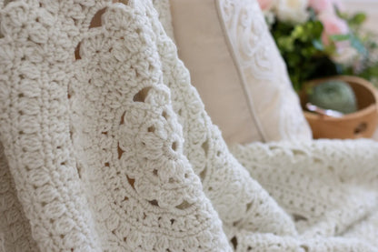Lacy Shell Design Blanket Crochet Pattern
