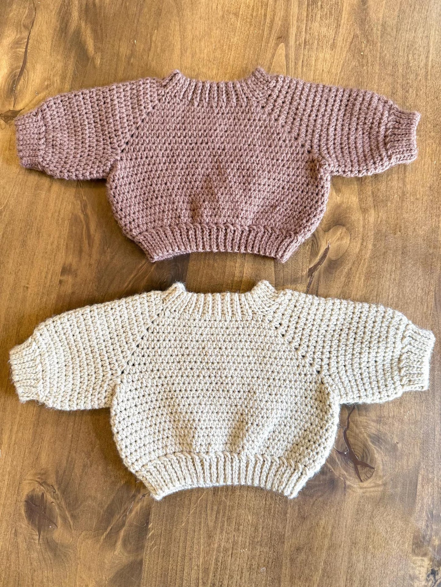 Oversized Raglan Baby Sweater Crochet Pattern