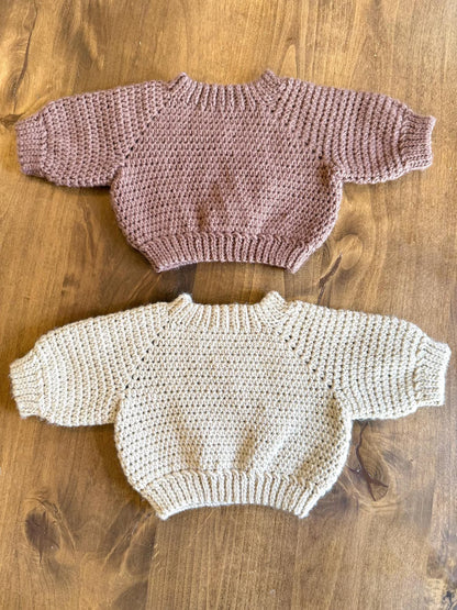 Oversized Raglan Baby Sweater Crochet Pattern