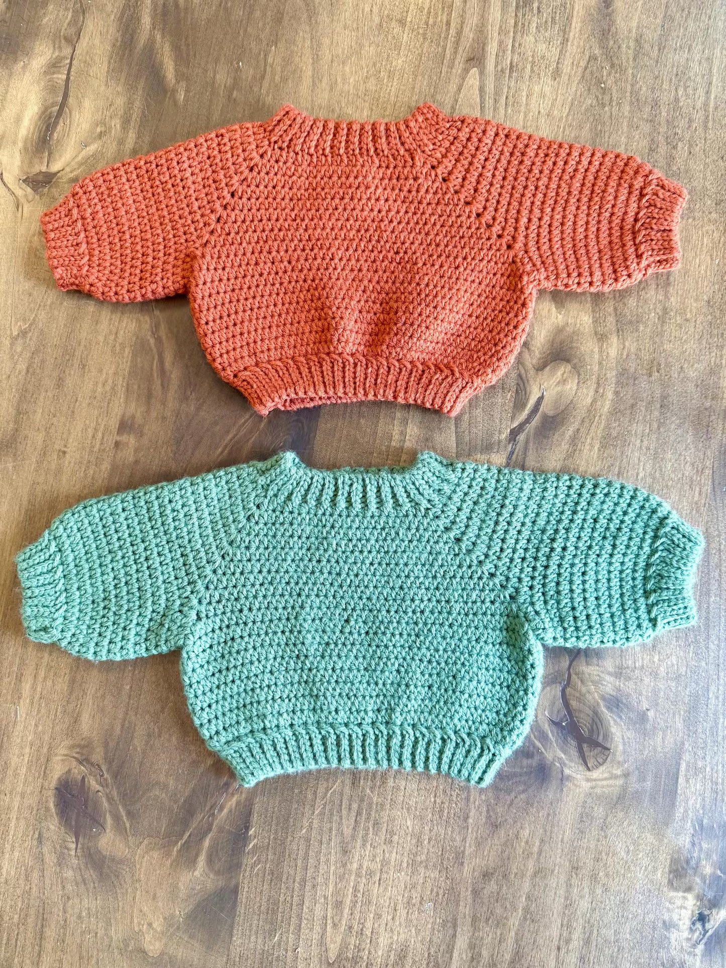 Oversized Raglan Baby Sweater Crochet Pattern