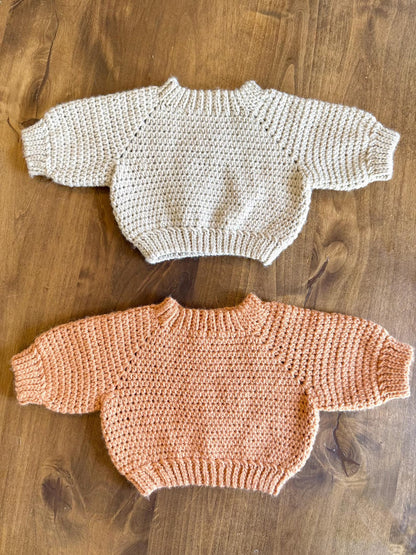 Oversized Raglan Baby Sweater Crochet Pattern