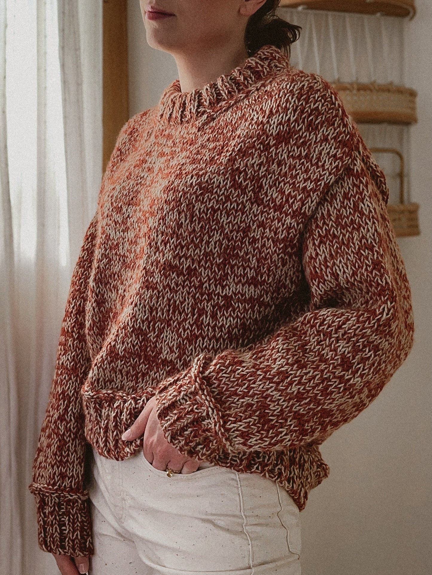 Oversized Crew Neck Pullover Knitting Pattern