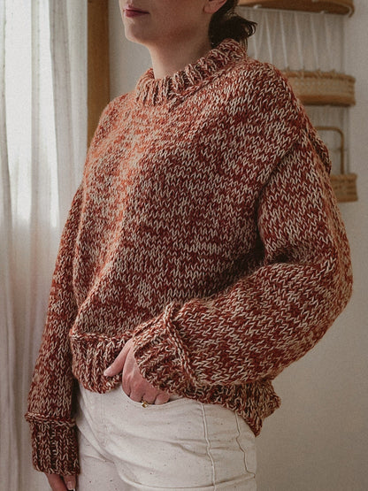 Oversized Crew Neck Pullover Knitting Pattern