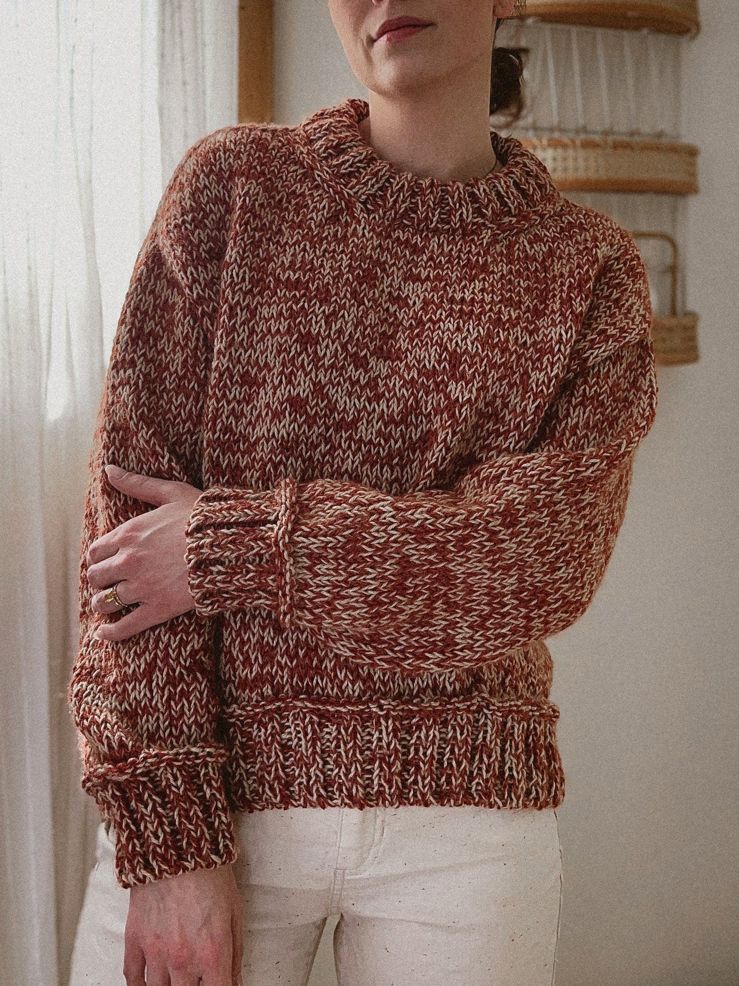 Oversized Crew Neck Pullover Knitting Pattern