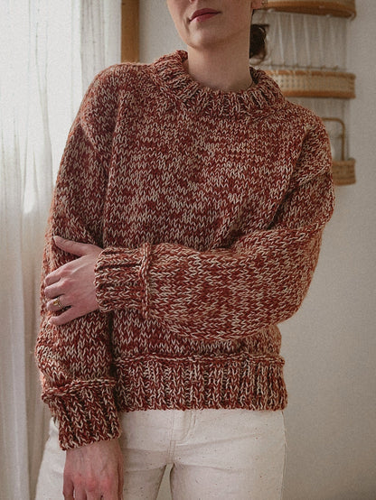 Oversized Crew Neck Pullover Knitting Pattern
