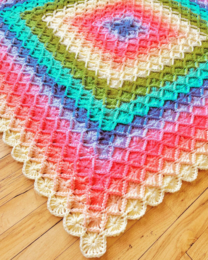 Pastel Bavarian Throw Crochet Pattern