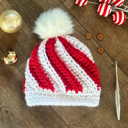 Peppermint Twist Beanie Crochet Pattern