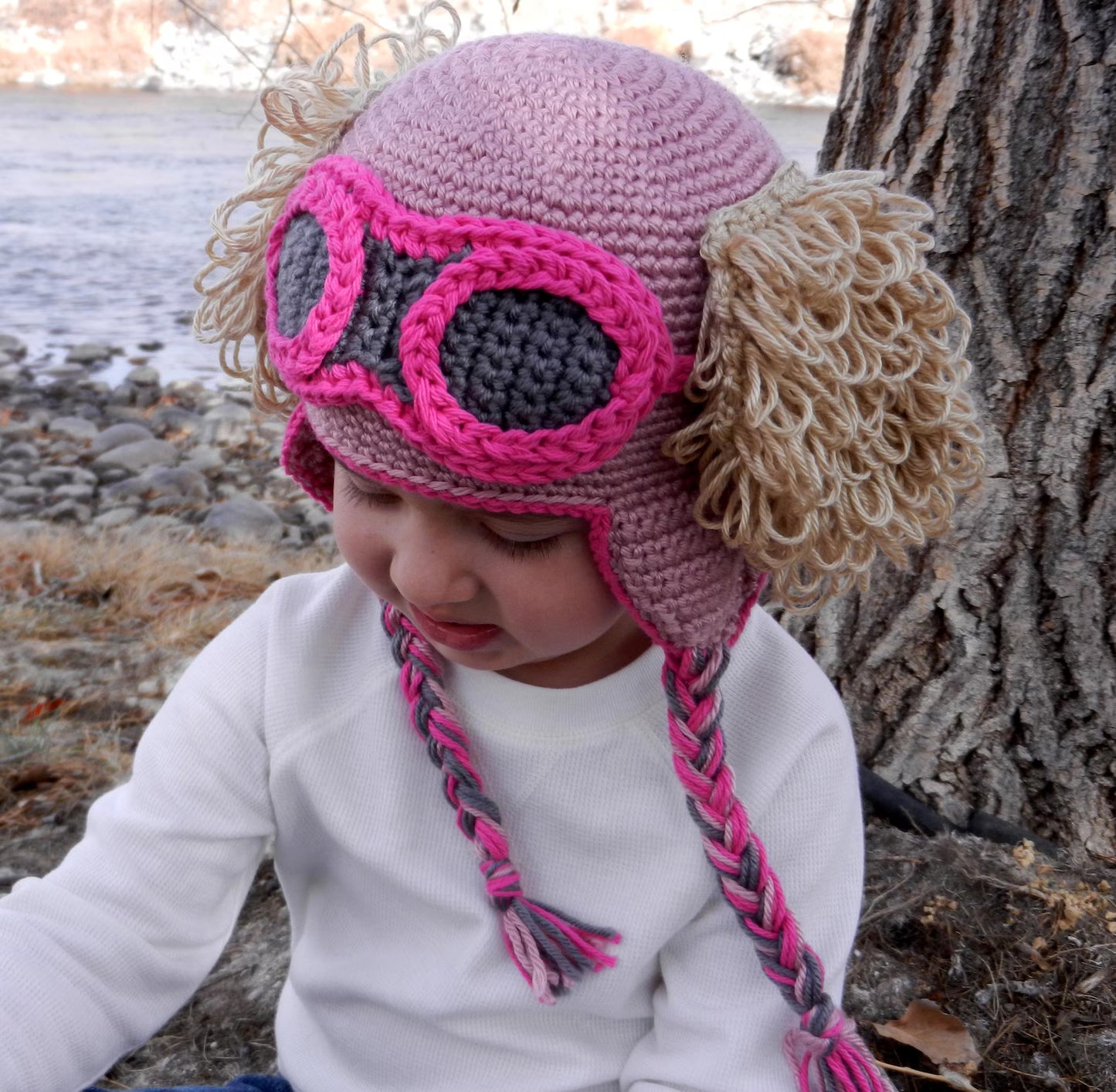 Pink Aviator Puppy Crochet Hat Pattern