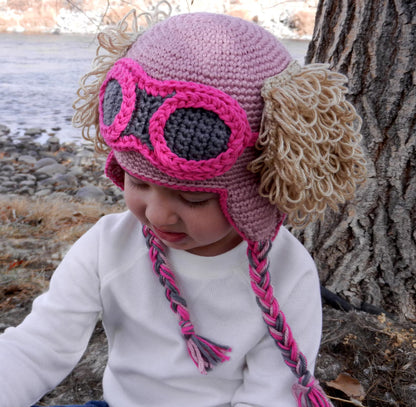Pink Aviator Puppy Crochet Hat Pattern
