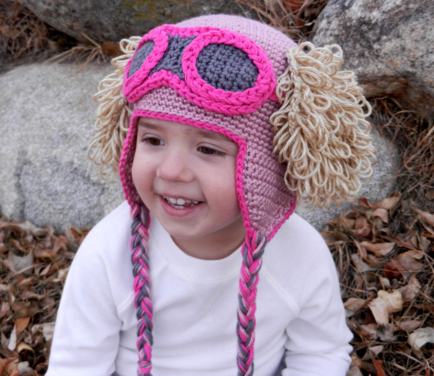 Pink Aviator Puppy Crochet Hat Pattern