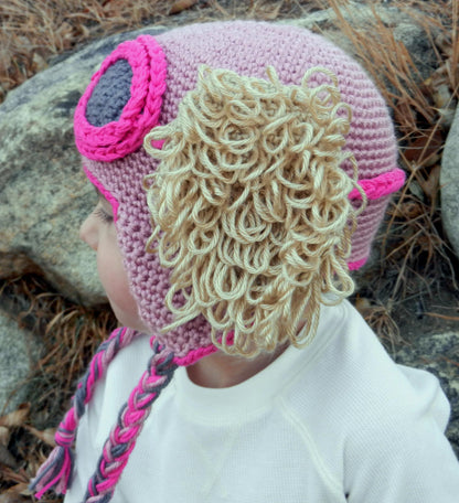 Pink Aviator Puppy Crochet Hat Pattern