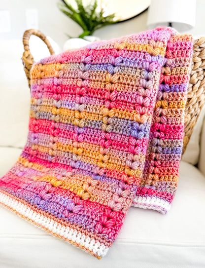 Puff Stitch Blanket Crochet Pattern