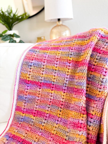 Puff Stitch Blanket Crochet Pattern