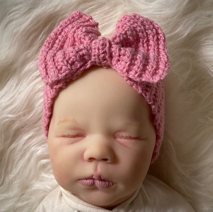 Rib Baby Bow Headwrap Crochet Pattern