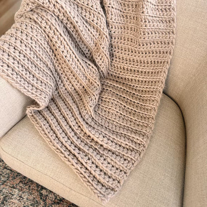 Beginner-Friendly Ribbed Throw Crochet Pattern