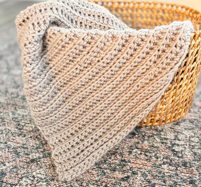 Beginner-Friendly Ribbed Throw Crochet Pattern