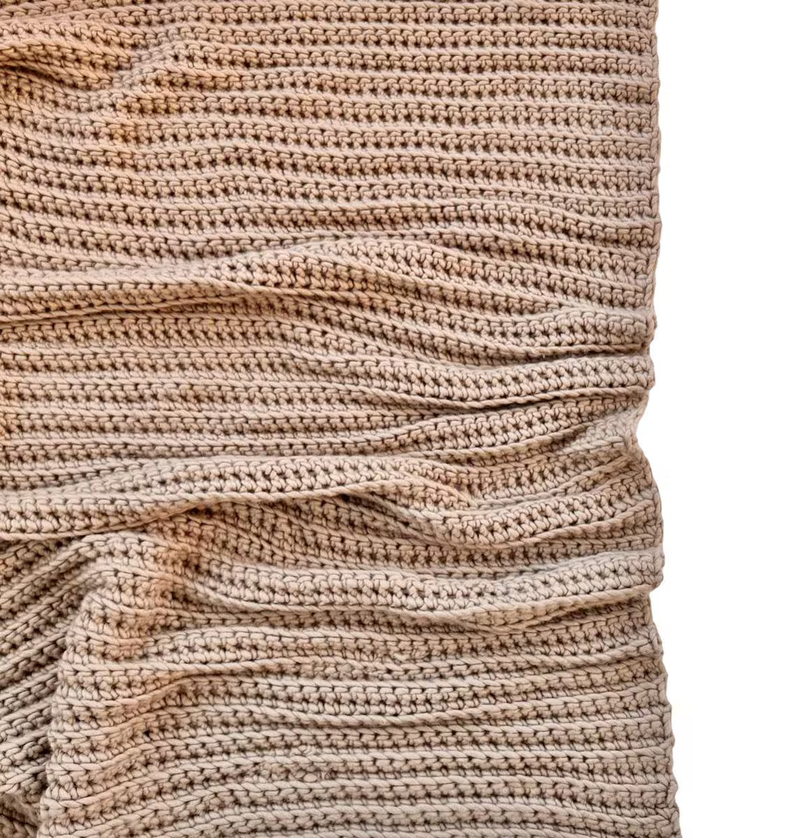 Beginner-Friendly Ribbed Throw Crochet Pattern