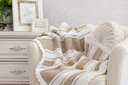 Striped Afghan Blanket Crochet Pattern