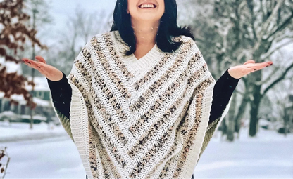 Striped Poncho Crochet Pattern