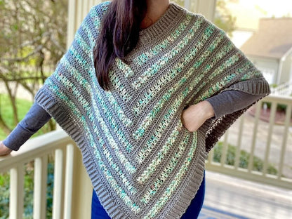 Striped Poncho Crochet Pattern