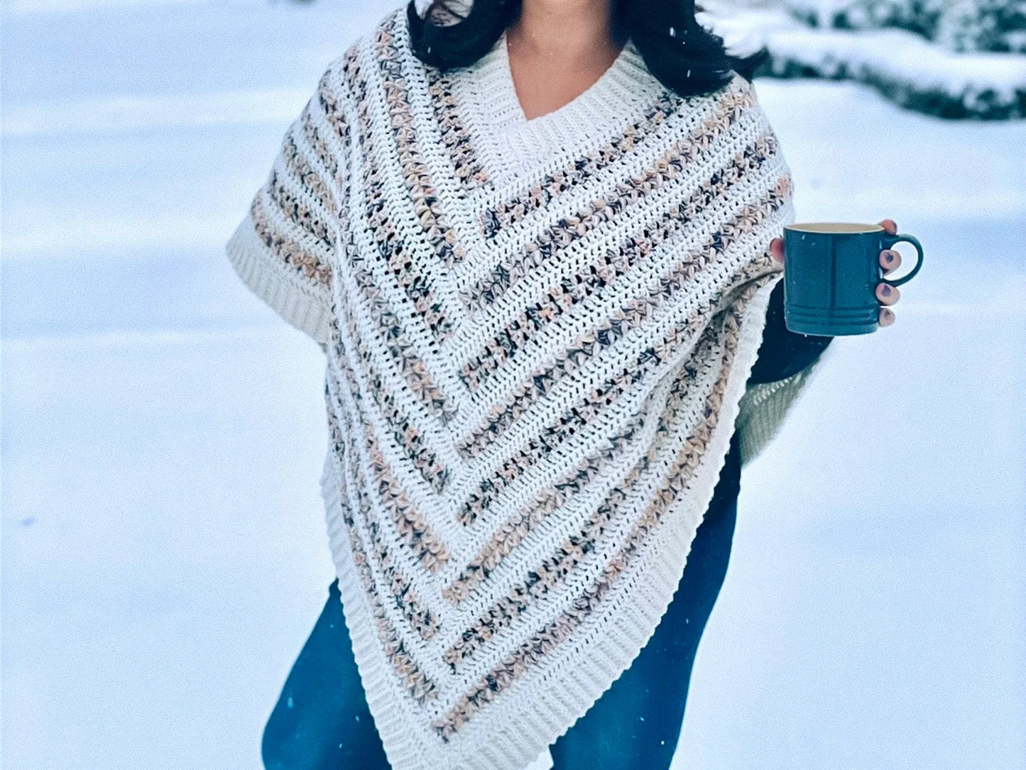 Striped Poncho Crochet Pattern