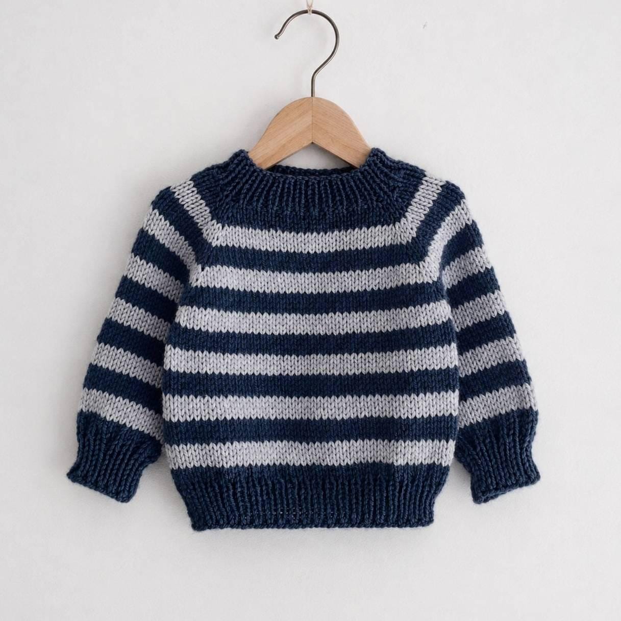 Seamless Top-Down Baby Raglan Sweater Knitting Pattern