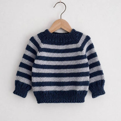 Seamless Top-Down Baby Raglan Sweater Knitting Pattern