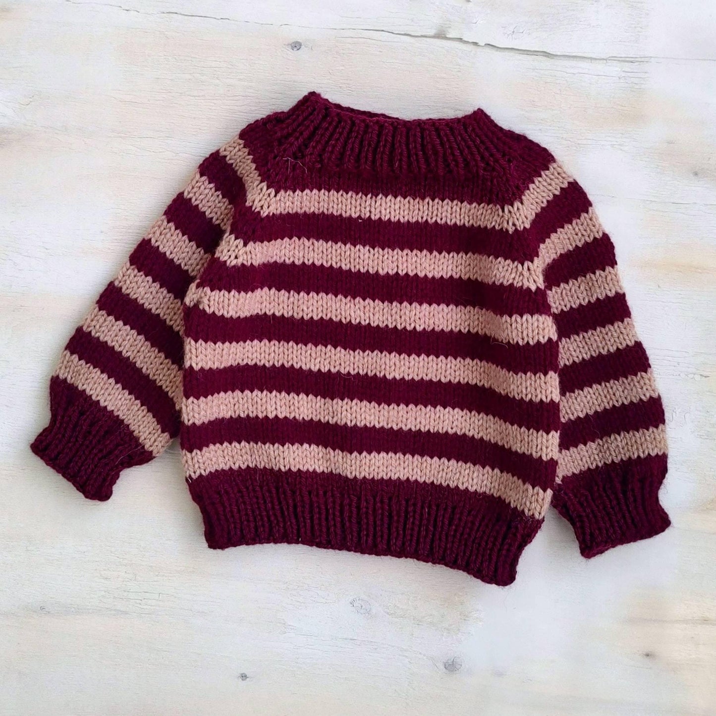 Seamless Top-Down Baby Raglan Sweater Knitting Pattern