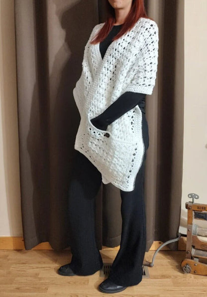 Serenity Lace Pocket Shawl Crochet Pattern
