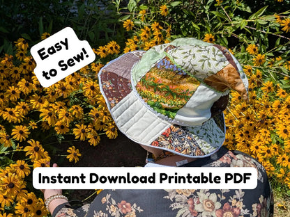 Slouchy Patchwork Hat Sewing Pattern