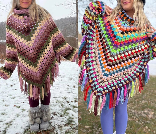 Top Down Poncho Sweater Crochet Pattern