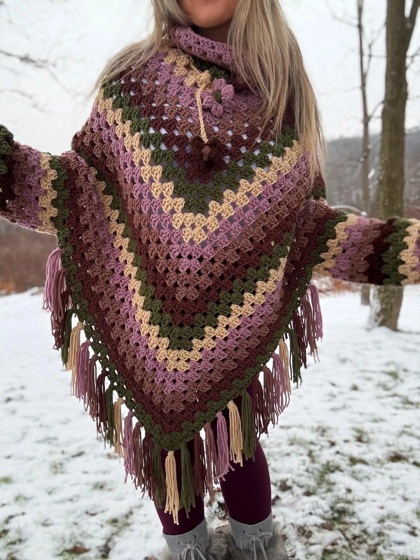 Top Down Poncho Sweater Crochet Pattern
