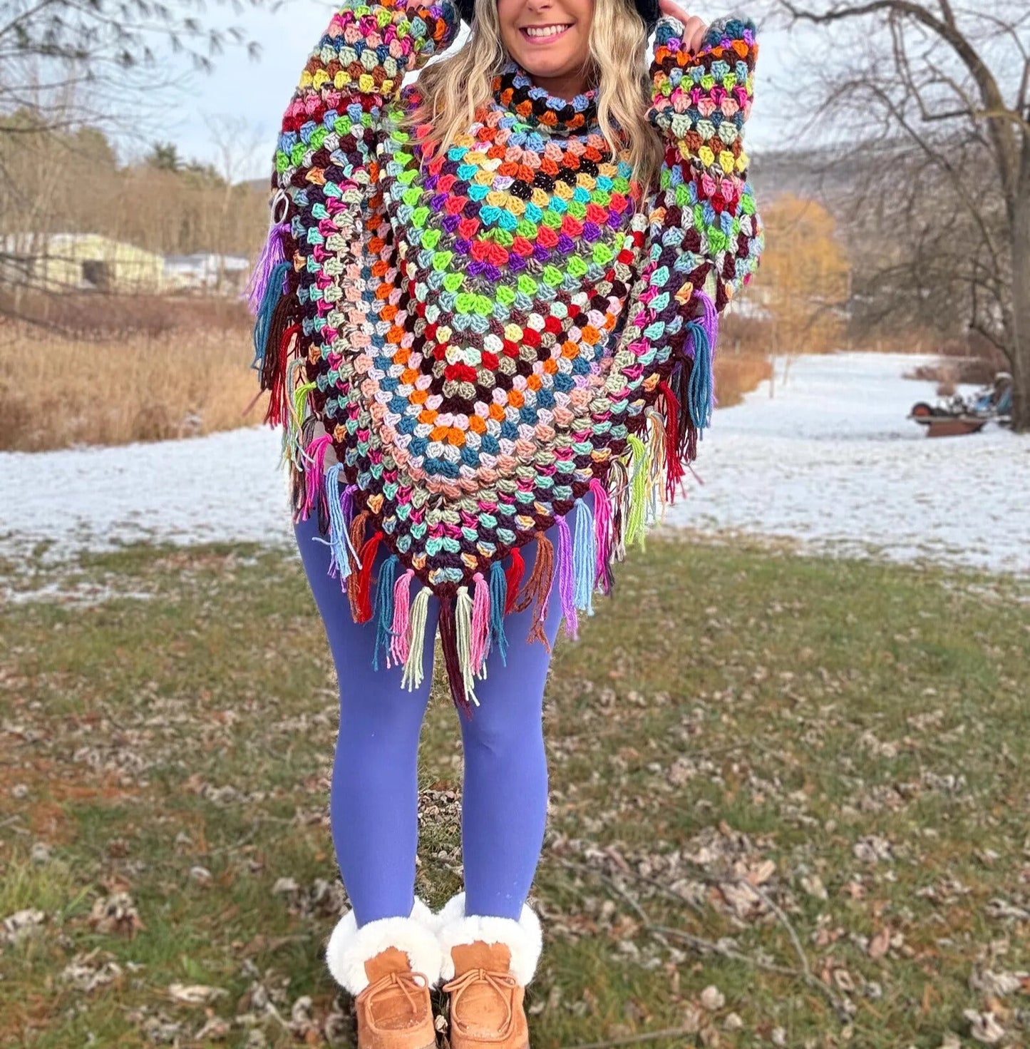 Top Down Poncho Sweater Crochet Pattern