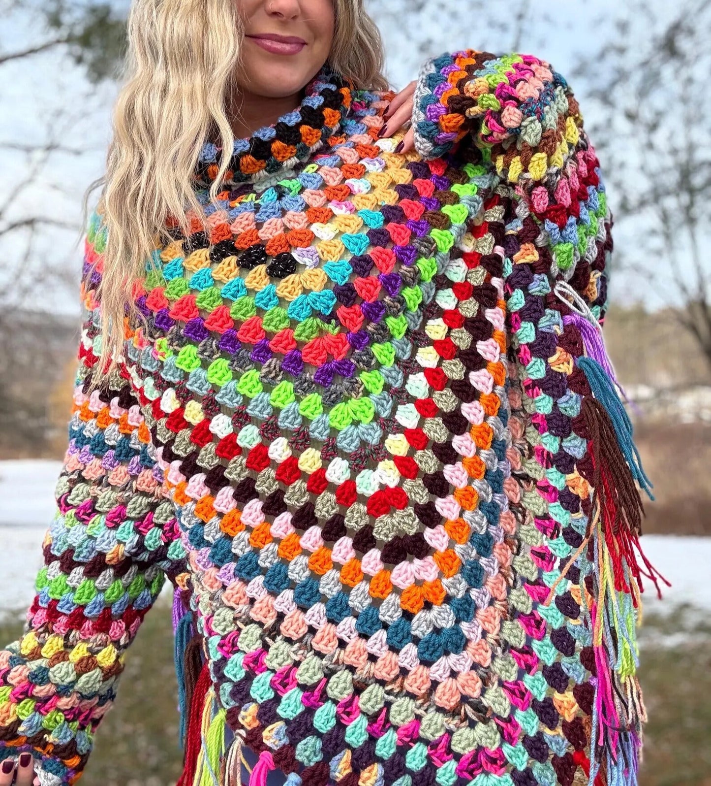 Top Down Poncho Sweater Crochet Pattern