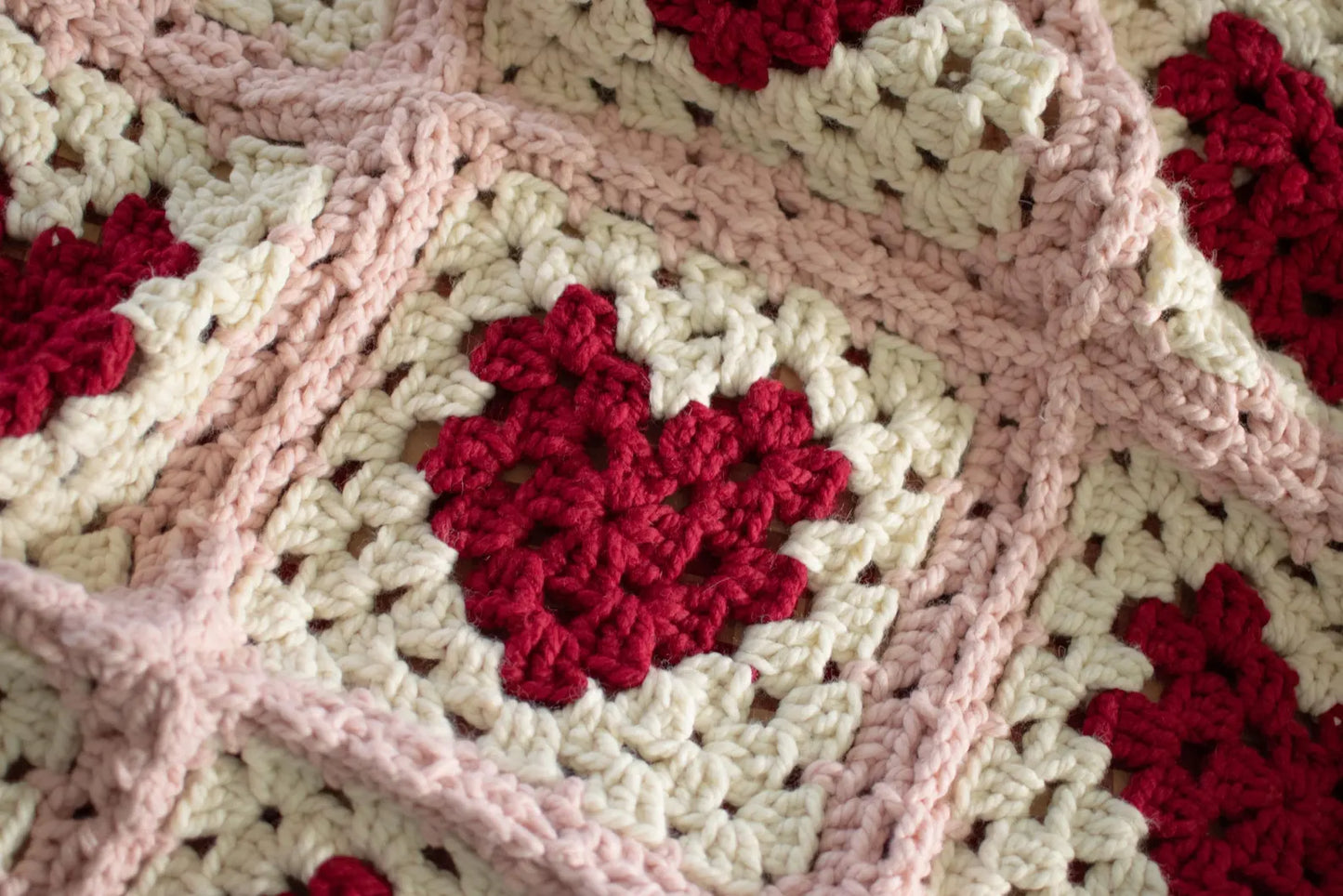 Heart Granny Square Blanket Crochet Pattern