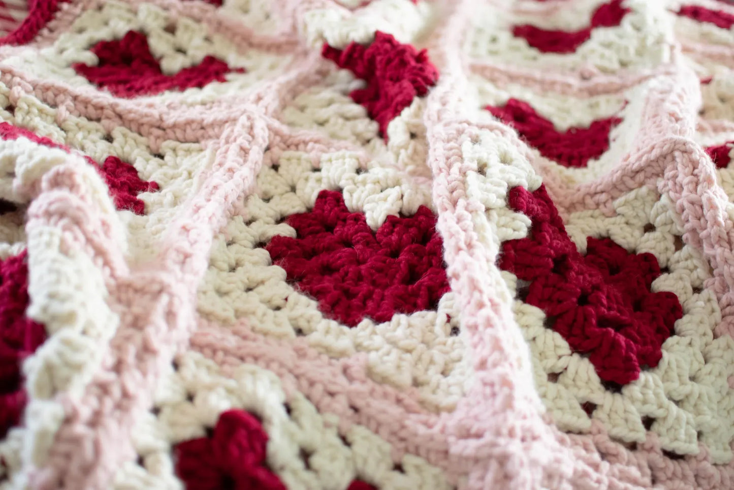 Heart Granny Square Blanket Crochet Pattern