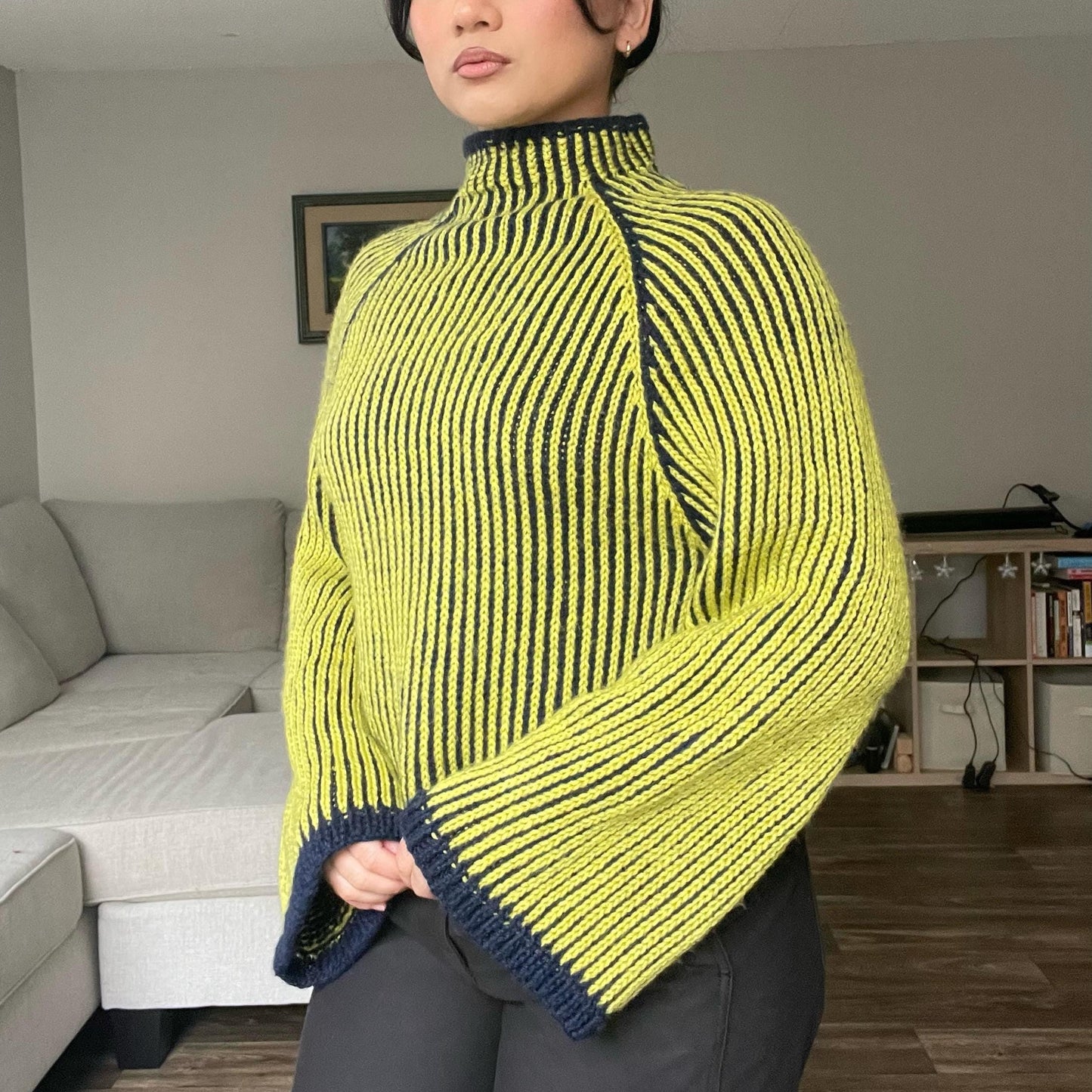 Vertical Stripe Sweater Knitting Pattern