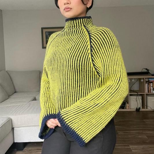 Vertical Stripe Sweater Knitting Pattern